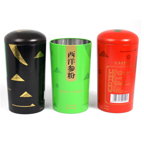 西洋參粉鐵罐；圓形山楂粉包裝罐定制